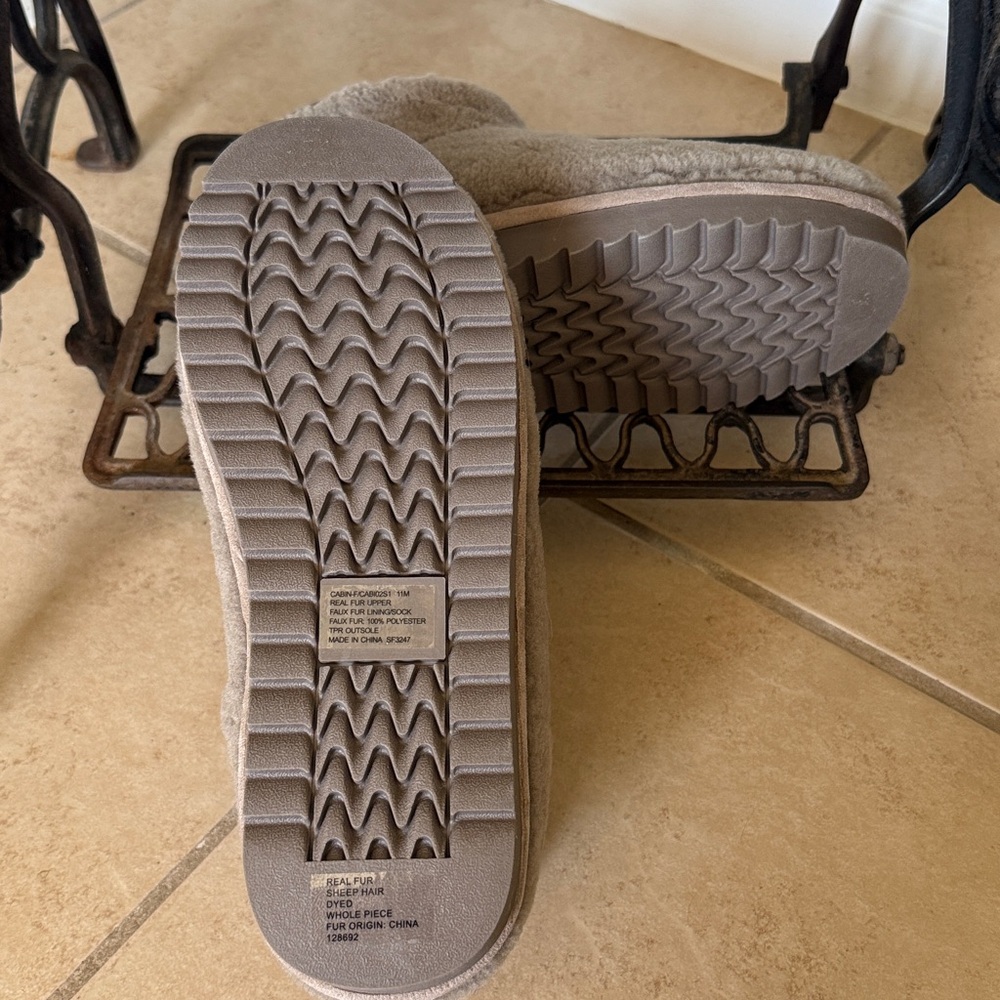 Steve Madden Shearling Cabin Booties Gray Women’sSize 11 New - Picture 5 of 6